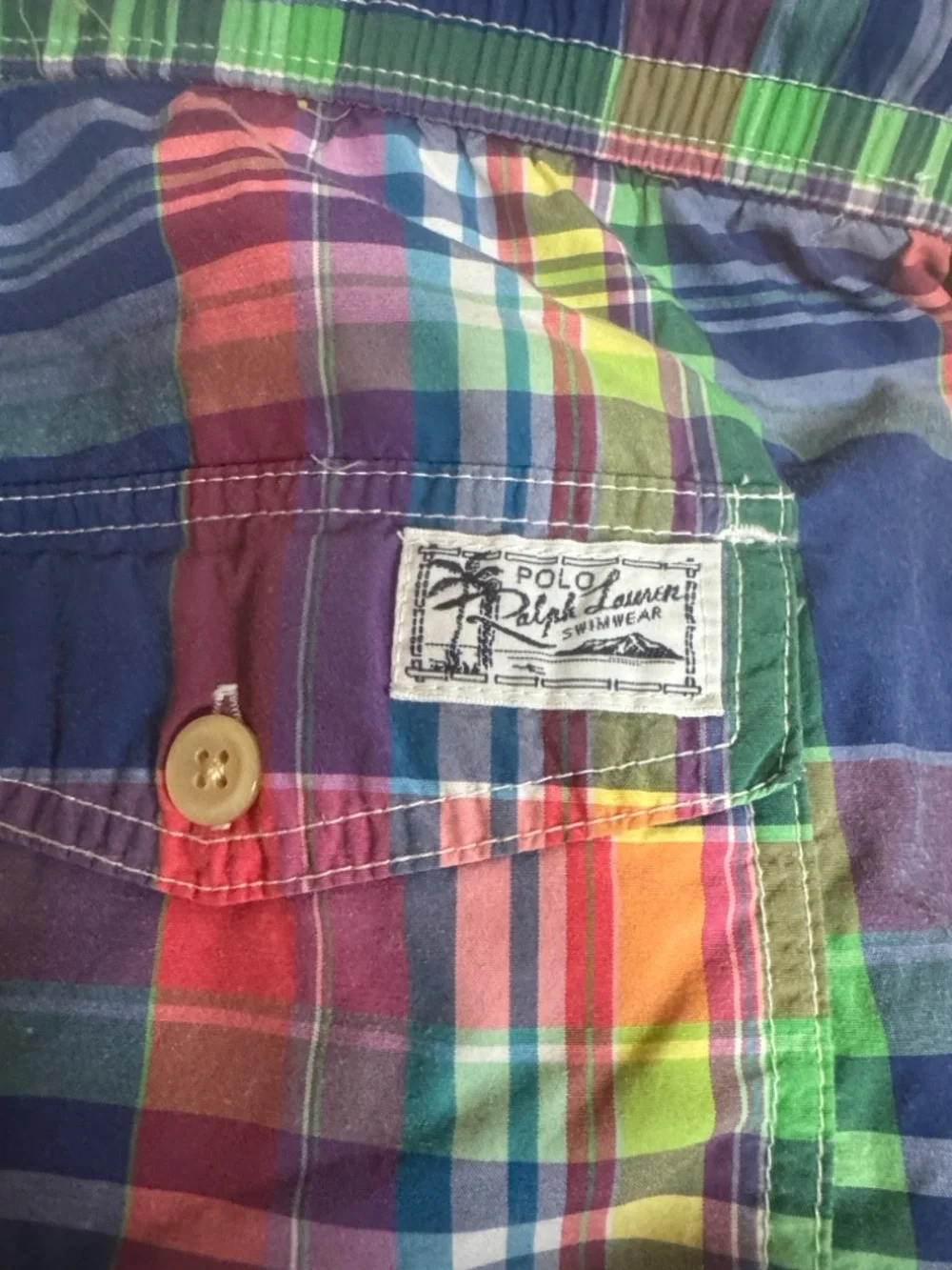Vintage Polo Ralph Lauren multicolor plaid swim trunks Size 4XB / 4X
